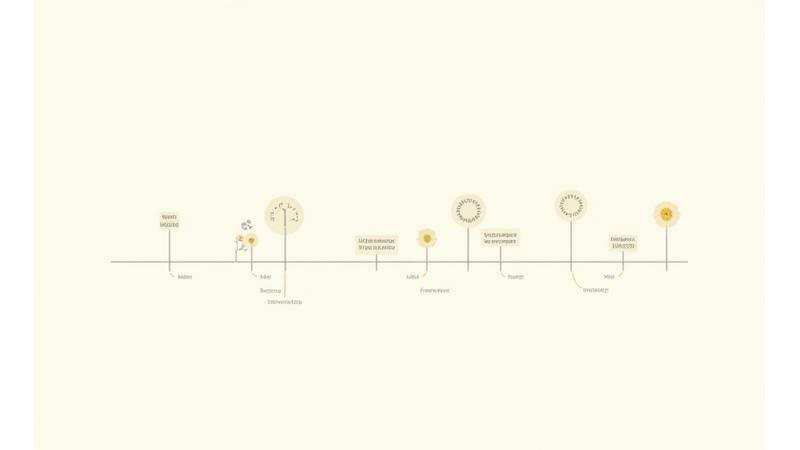 Timeline illustrata di una giornata ottimizzata, mostrando diverse attività di benessere dalle prime ore del mattino alla sera.